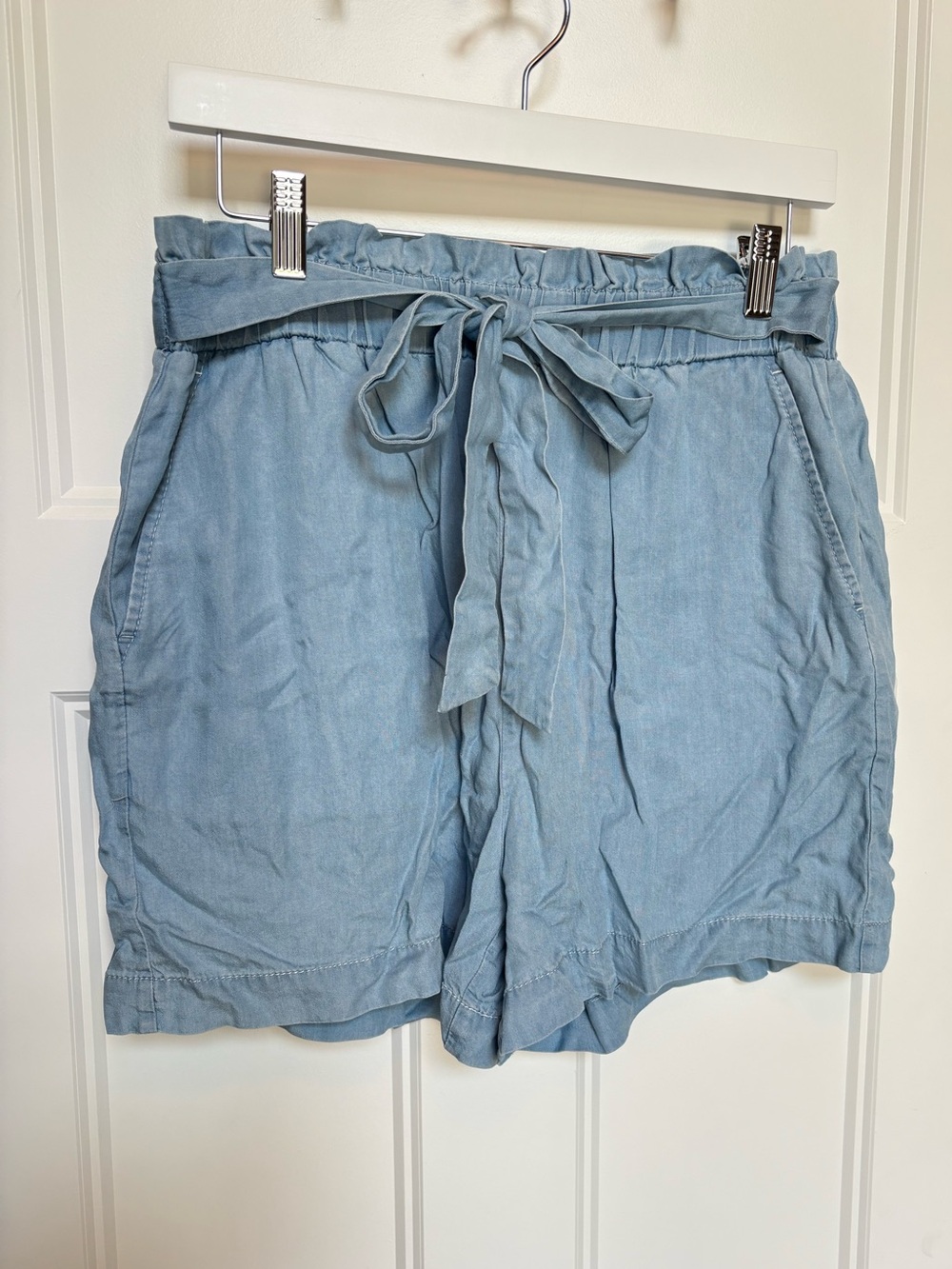 Jane and Delancey Soft Blue Paperbag Waist Tie Shorts